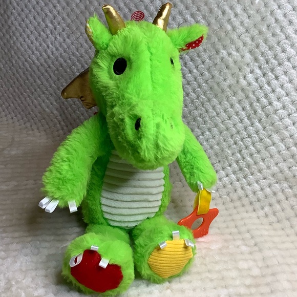 Make Believe Ideas Plush Dragon Sensory Snuggables Stuffed Animal with Chime Toy - Picture 4 of 14